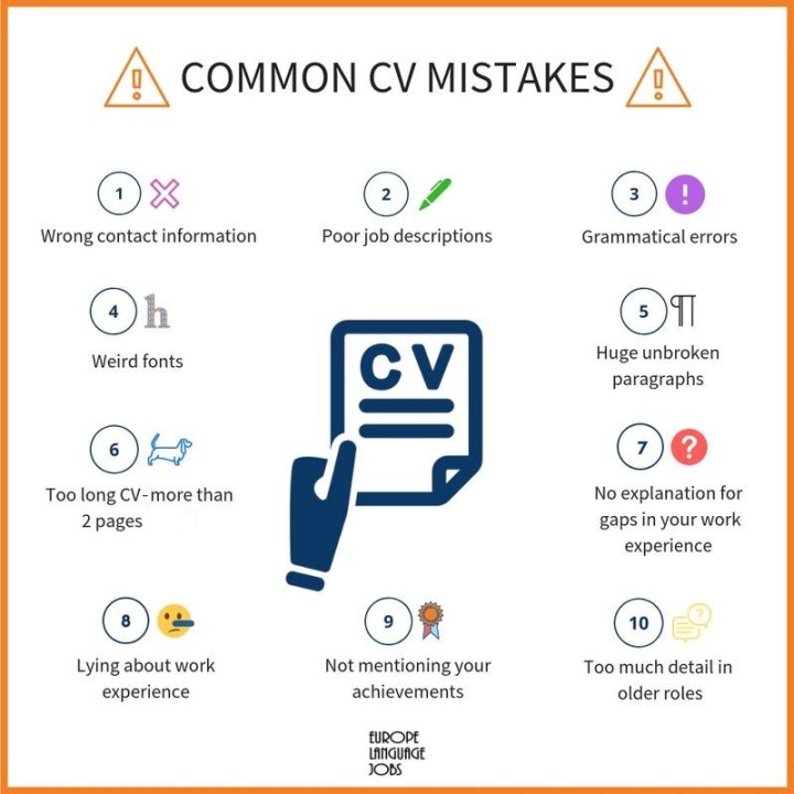 Professional CV Writing Help For Recent Graduates Common CV Mistakes that New Graduates Makes